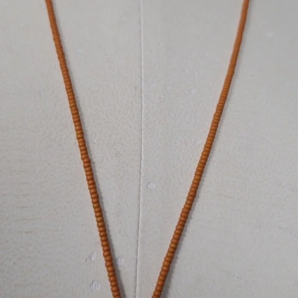 Madewell Orange Silver Circle Pendant Necklace - Picture 4 of 5